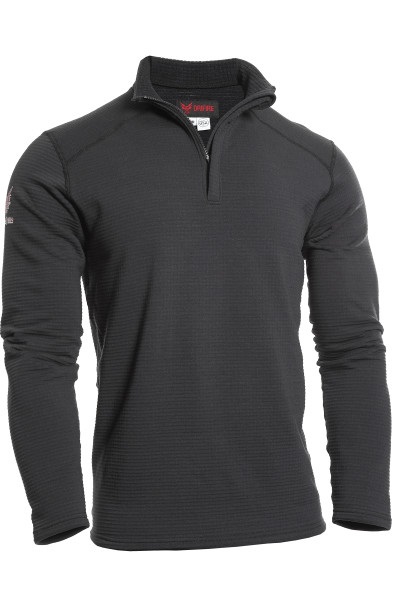 DRIFIRE Power Grid FR 1/4 Zip Fleece, Black - Men's FR Work Wear